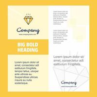 Diamond Company Brochure Title Page Design Company profile annual report presentations leaflet Vector Background