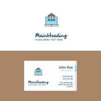 logotipo de sitio web inmobiliario plano y plantilla de tarjeta de visita diseño de logotipo de concepto de negocio vector
