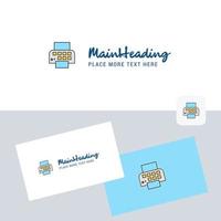 Printer vector logotype with business card template Elegant corporate identity Vector