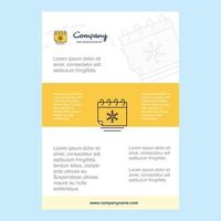 Template layout for Christmas calendar comany profile annual report presentations leaflet Brochure Vector Background