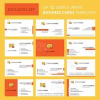 Set of 12 Secure mail Creative Busienss Card Template Editable Creative logo and Visiting card background vector