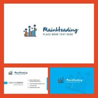 Graph rising Logo design with Tagline Front and Back Busienss Card Template Vector Creative Design