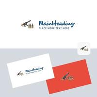 Guns vector logotype with business card template Elegant corporate identity Vector