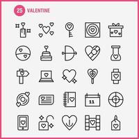 paquete de iconos de línea de san valentín para diseñadores y desarrolladores iconos de regalo corazón amor romántico san valentín bola corazón amor vector