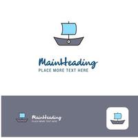 Creative Boat Logo Design Flat color Logo place for Tagline Vector Illustration