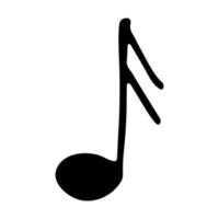 Music note doodle. Hand drawn musical symbol. Single element for print, web, design, decor, logo vector