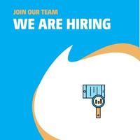 Join Our Team Busienss Company Search in smart phone We Are Hiring Poster Callout Design Vector background