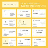 Set of 12 Candle Creative Busienss Card Template Editable Creative logo and Visiting card background vector