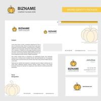 Pumpkin Business Letterhead Envelope and visiting Card Design vector template