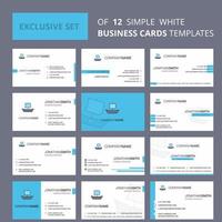 Set of 12 Boat Creative Busienss Card Template Editable Creative logo and Visiting card background vector