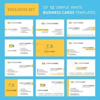 Set of 12 Camcoder Creative Busienss Card Template Editable Creative logo and Visiting card background vector