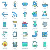 25 Business Concept Mix Flat Color Icon set vector