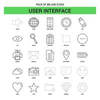 User Interface Line Icon Set 25 Dashed Outline Style vector