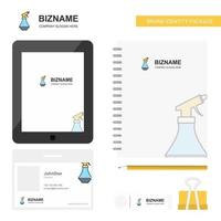 Water shower Business Logo Tab App Diary PVC Employee Card and USB Brand Stationary Package Design Vector Template