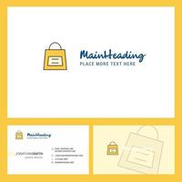 Shopping bag Logo design with Tagline Front and Back Busienss Card Template Vector Creative Design
