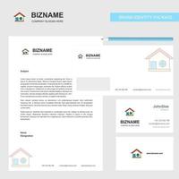 Home Business Letterhead Envelope and visiting Card Design vector template