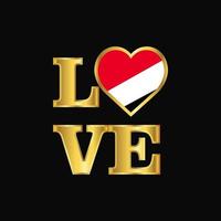 Love typography Principality of Sealand flag design vector Gold lettering