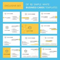 Set of 12 Network Creative Busienss Card Template Editable Creative logo and Visiting card background vector