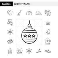 icono dibujado a mano de navidad para impresión web y kit de uxui móvil como nube estrella nublada cerveza de navidad bebida de vino de navidad paquete de pictogramas vector