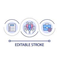 Strategic planning for employees loop concept icon. Enhancing organizational performance abstract idea thin line illustration. Workplace. Isolated outline drawing. Editable stroke. vector