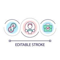 High-performing employee loop concept icon. Workplace productivity abstract idea thin line illustration. Communication with colleagues. Isolated outline drawing. Editable stroke. vector