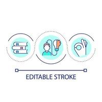 Acquiring knowledge loop concept icon. Absorbing information effectively abstract idea thin line illustration. Academic achievement. Isolated outline drawing. Editable stroke. vector