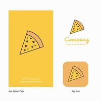 icono de la aplicación del logotipo de la empresa de pizza y diseño de la página de presentación elementos de diseño de aplicaciones comerciales creativas vector