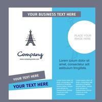 Eiffel tower Company Brochure Template Vector Busienss Template