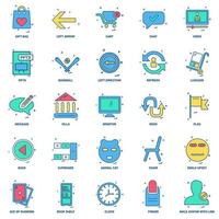 25 Business Concept Mix Flat Color Icon set vector