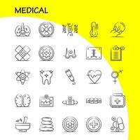 Medical Hand Drawn Icons Set For Infographics Mobile UXUI Kit And Print Design Include Hospital Medical Scanner Statistic Stone Spa Health Mask Eps 10 Vector