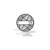 Internet search Web Icon Flat Line Filled Gray Icon Vector