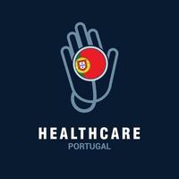 Health care logo with country flag design vector