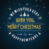 Christmas greetings card design with blue background vector