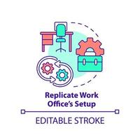 Replicate work office setup concept icon. Technology. Productivity tip abstract idea thin line illustration. Isolated outline drawing. Editable stroke. vector