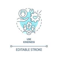 Use kindness turquoise concept icon. Fixing broken marriage abstract idea thin line illustration. Being generous to spouse. Isolated outline drawing. Editable stroke. vector