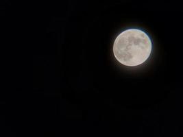 Night moon close-up on the sky photo