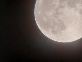 Night moon close-up on the sky photo