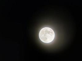 Night moon close-up on the sky photo
