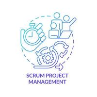 icono de concepto de gradiente azul de gestión de proyectos de scrum. tipo de estrategia. elija la prioridad de las tareas en el plan idea abstracta ilustración de línea delgada. dibujo de contorno aislado. vector