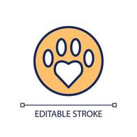 Animal hospital RGB color icon. Keep pet healthy. Caring for animals in shelter. Volunteer program. Isolated vector illustration. Simple filled line drawing. Editable stroke.