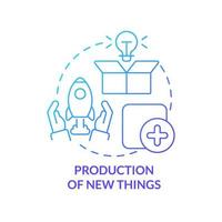 Production of new things blue gradient concept icon. Innovative goods desining. Project management abstract idea thin line illustration. Isolated outline drawing. vector