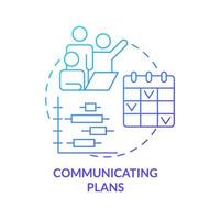 Communicating plans blue gradient concept icon. Developing working strategy. Product management abstract idea thin line illustration. Isolated outline drawing. vector