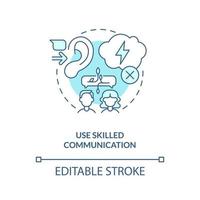 Use skilled communication turquoise concept icon. Fixing relationship after big fight abstract idea thin line illustration. Isolated outline drawing. Editable stroke. vector