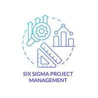 Six Sigma project management blue gradient concept icon. Business. Effective work organization abstract idea thin line illustration. Isolated outline drawing. vector