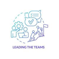 Leading teams blue gradient concept icon. Reaching corporate goals. Teamwork. Project management abstract idea thin line illustration. Isolated outline drawing. vector