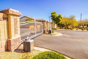 Wrought Iron Entry And Exit Access Gates photo