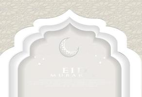 Eid Mubarak background luxury ornamental with moon vector