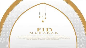 diseño de fondo blanco de eid mubarak vector