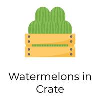 Watermelons in Crate vector