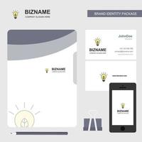 Idea Business Logo File Cover Visiting Card and Mobile App Design Vector Illustration